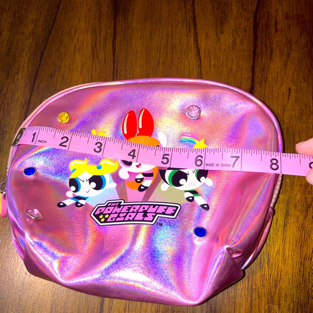 Y2K Powerpuff Girls Holographic Zipper Pouch, Approx. 8 Inches Across - Picture 8 of 8